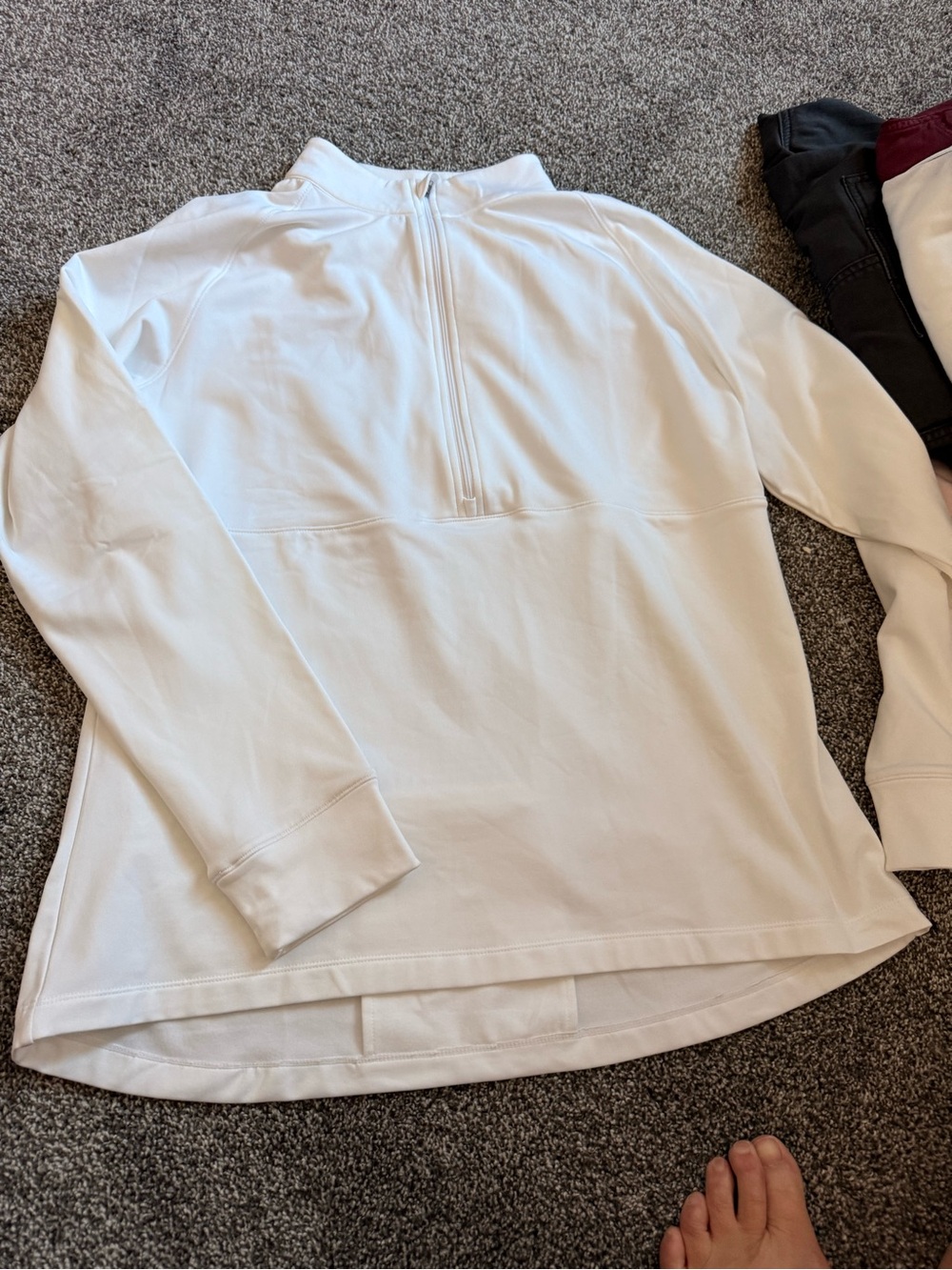 Levelwear Womens White Quarter-Zip Performance Sweater
